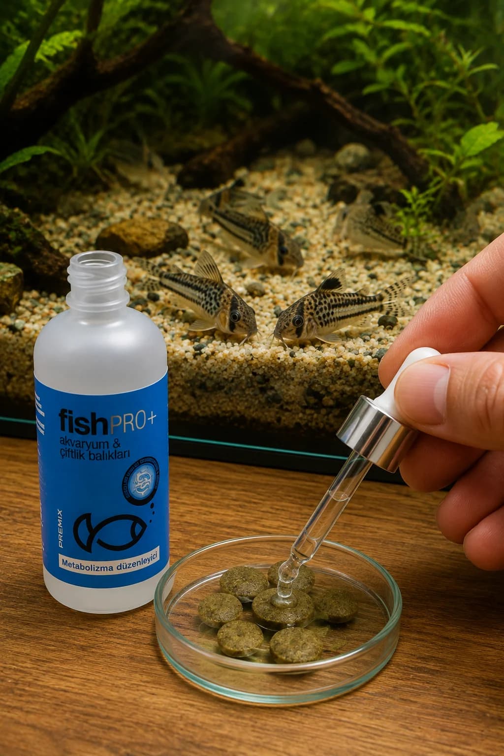 FishPro+ çöpçü dip tabletine / batan yemine damlatma