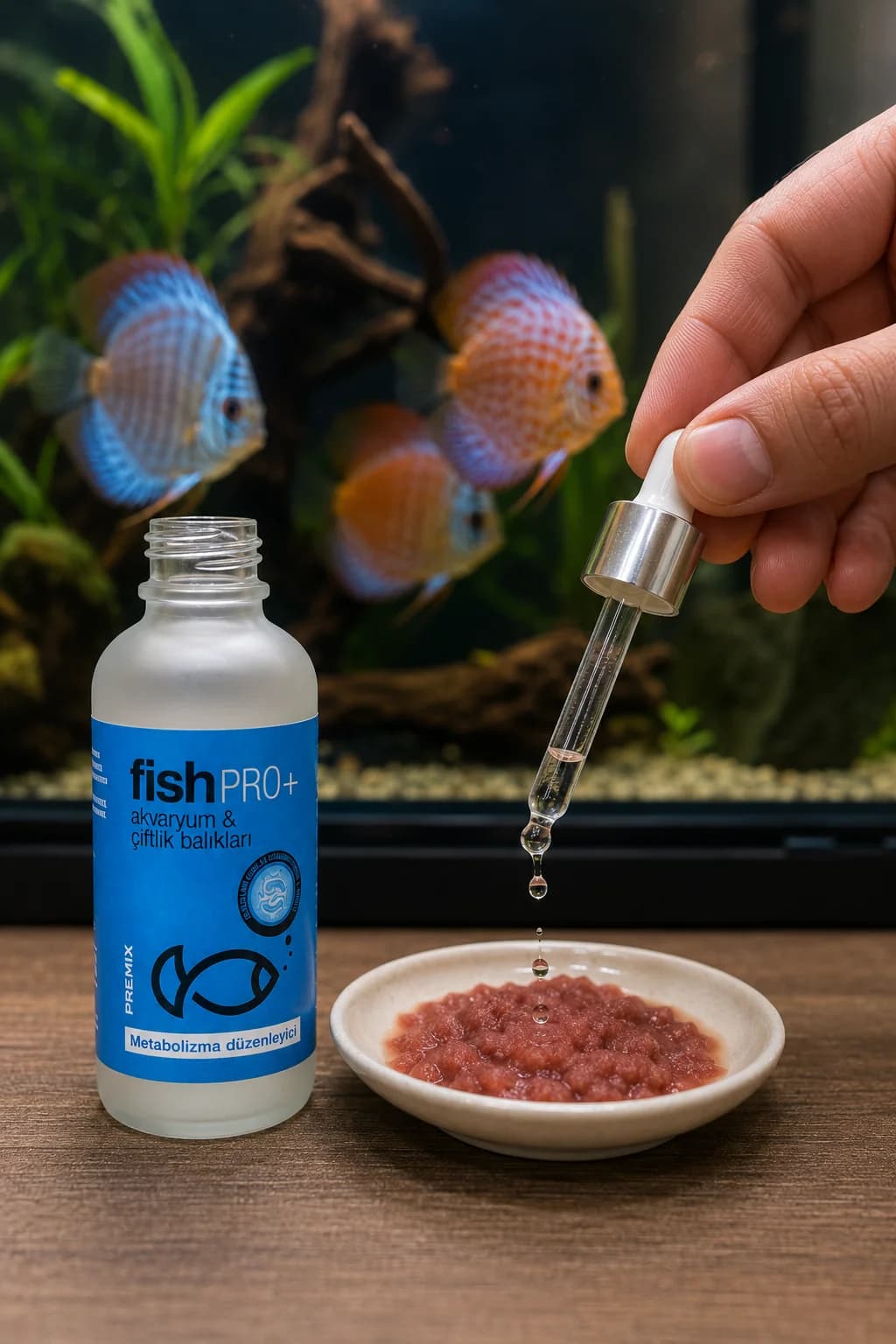 FishPro+ discus balığı yaş yemine damlatma