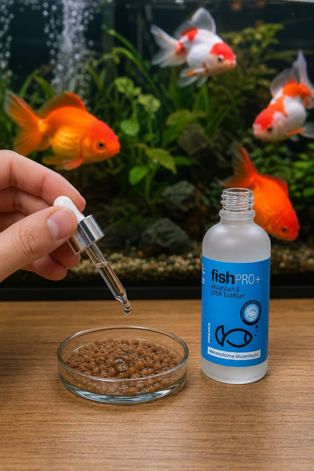 FishPro+ japon balığı pelet/granül yemine damlatma