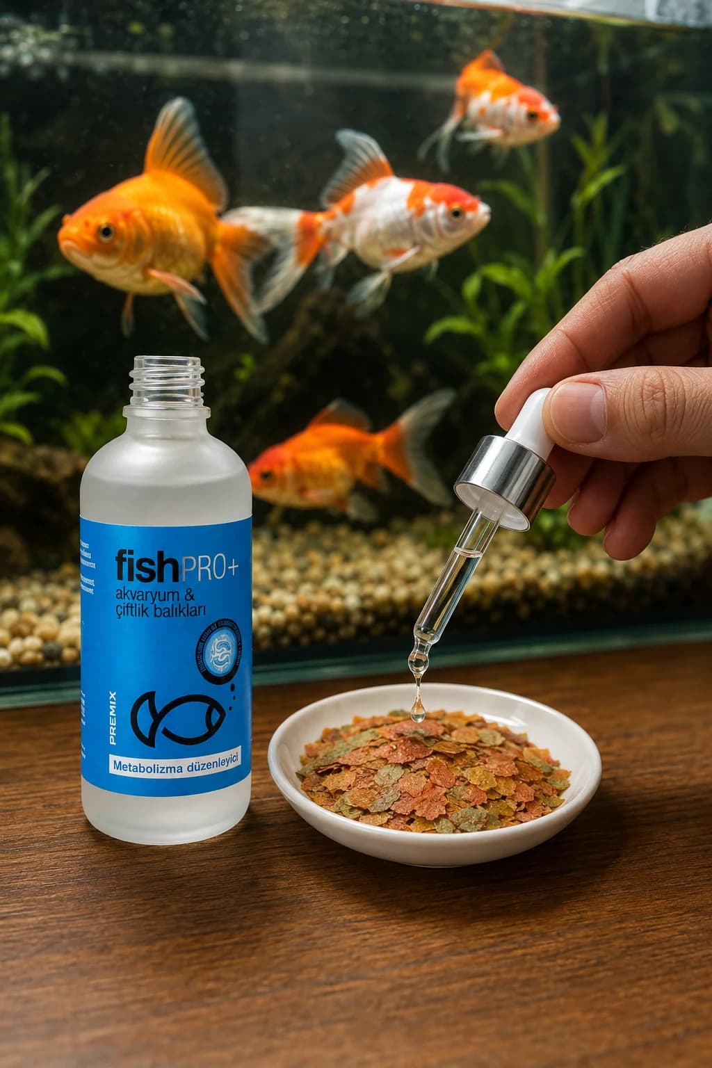 FishPro+ japon balığı pul yemine damlatma