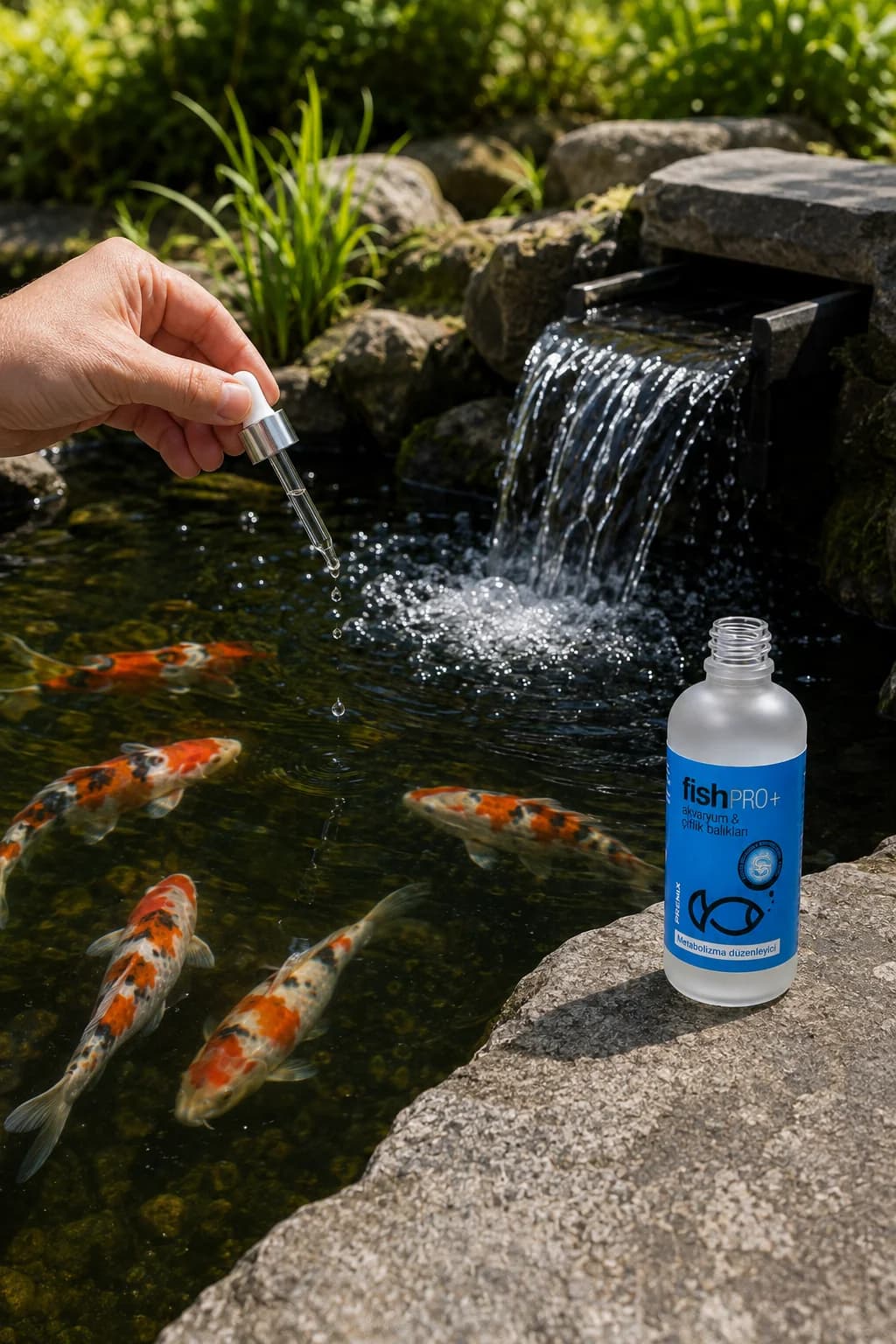 FishPro+ koi havuzuna doğrudan damlatma