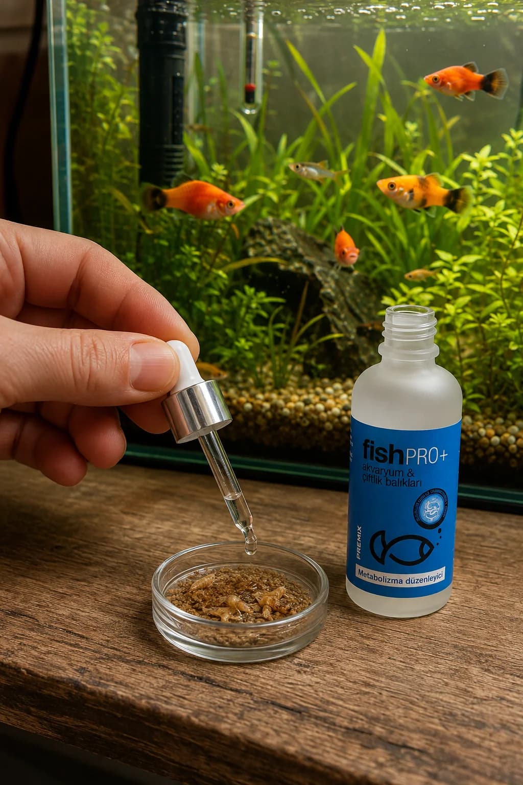 FishPro+ plati granül/pelet yemine damlatma