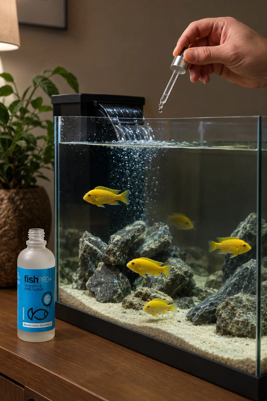 FishPro+ sarı prenses bitkisel yeme damlatma