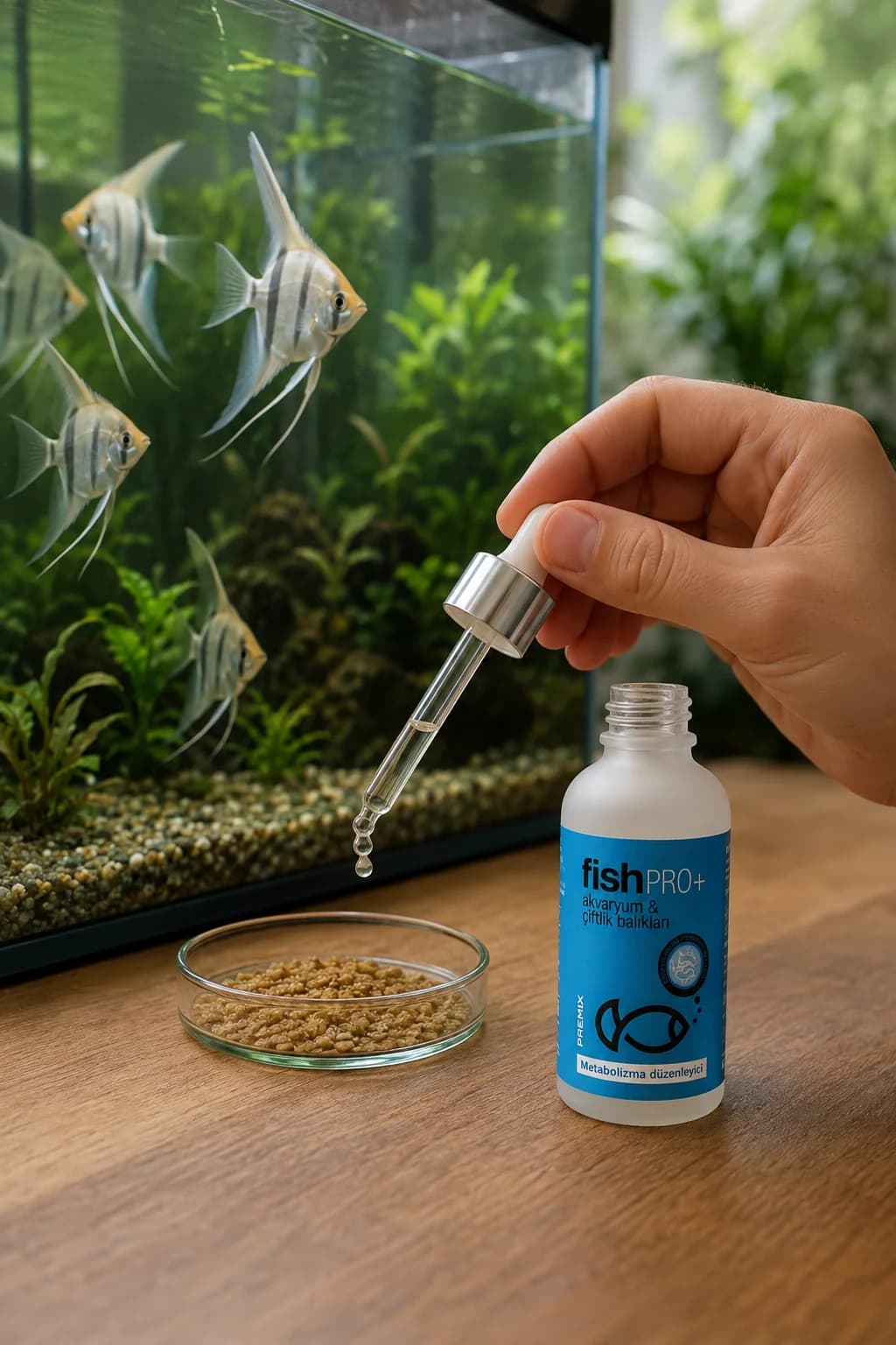 FishPro+ melek balığı granül yemine damlatma
