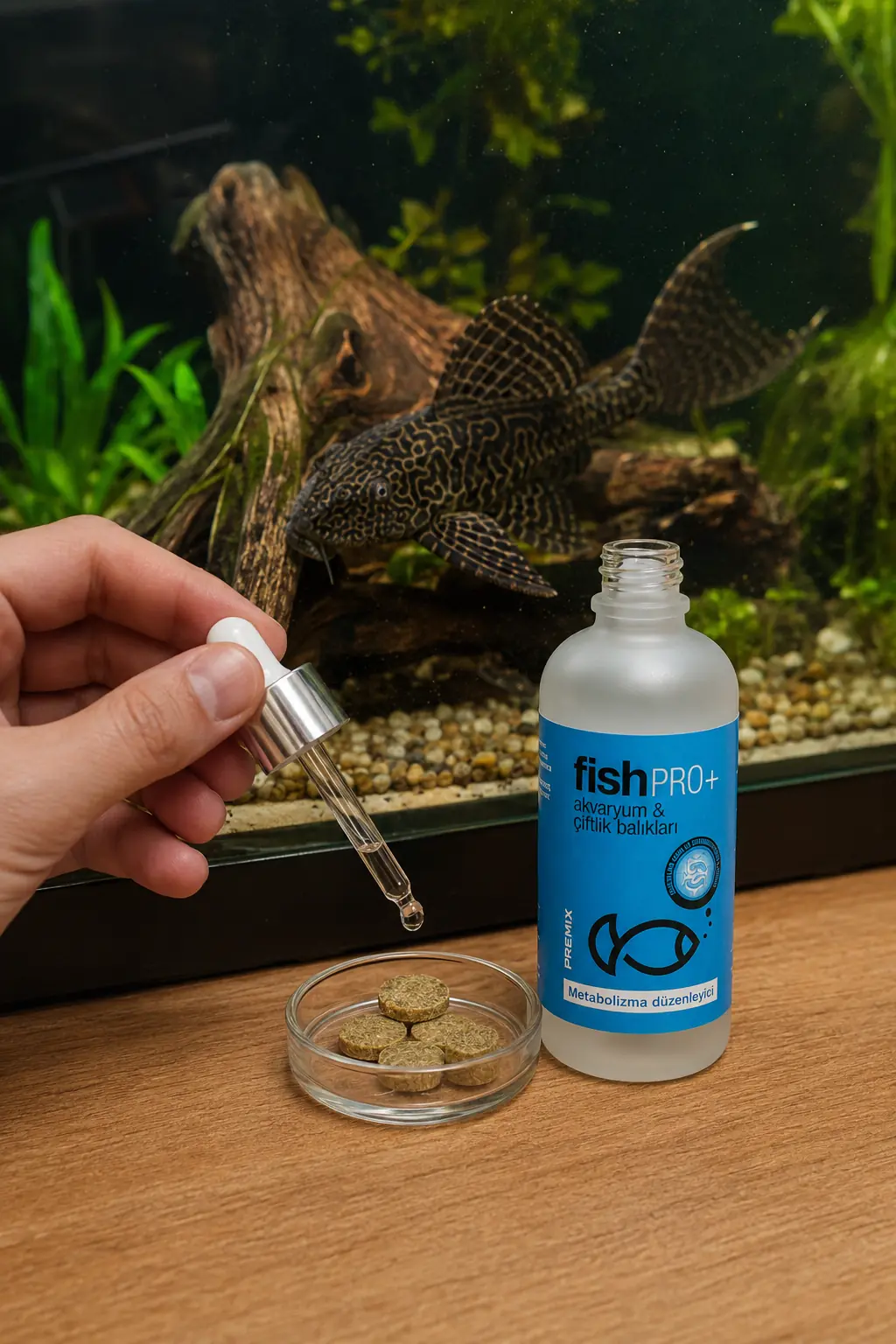 FishPro+ vatoz balığı akvaryumuna doğrudan damlatma